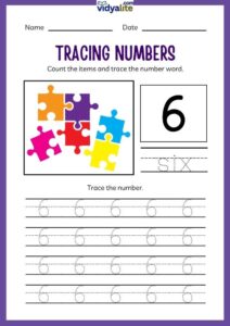 Free Printable Number 6 Tracing Worksheet