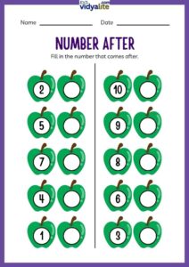 Free Printable Number After Filling 1st Set Worksheet