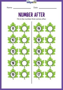 Free Printable Number After Filling 2nd Set Worksheet