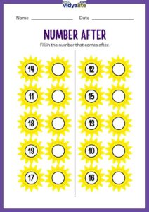Free Printable Number After Filling 3rd Set Worksheet