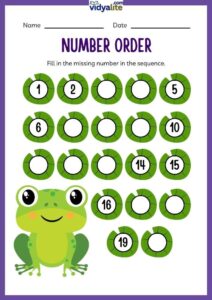 Free Printable Number Order Fill the Box Worksheet