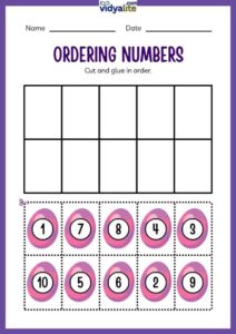 Free Printable Ordering Number 2nd Set Worksheet