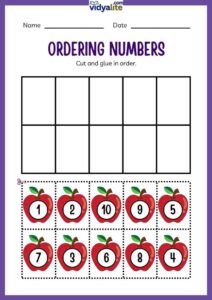 Free Printable Ordering Number 3rd Set Worksheet