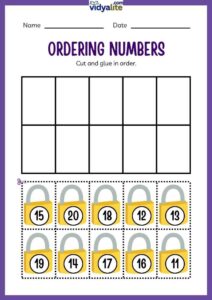Free Printable Ordering Number 5th Set Worksheet